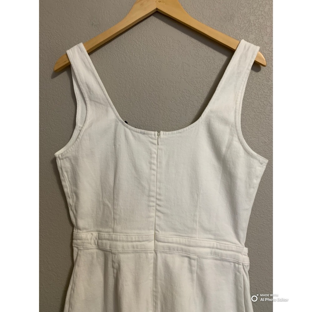 Lulus XL Merima White Denim Wrap Mini Dress NWOT Summer Vacation Casual - Picture 8 of 17